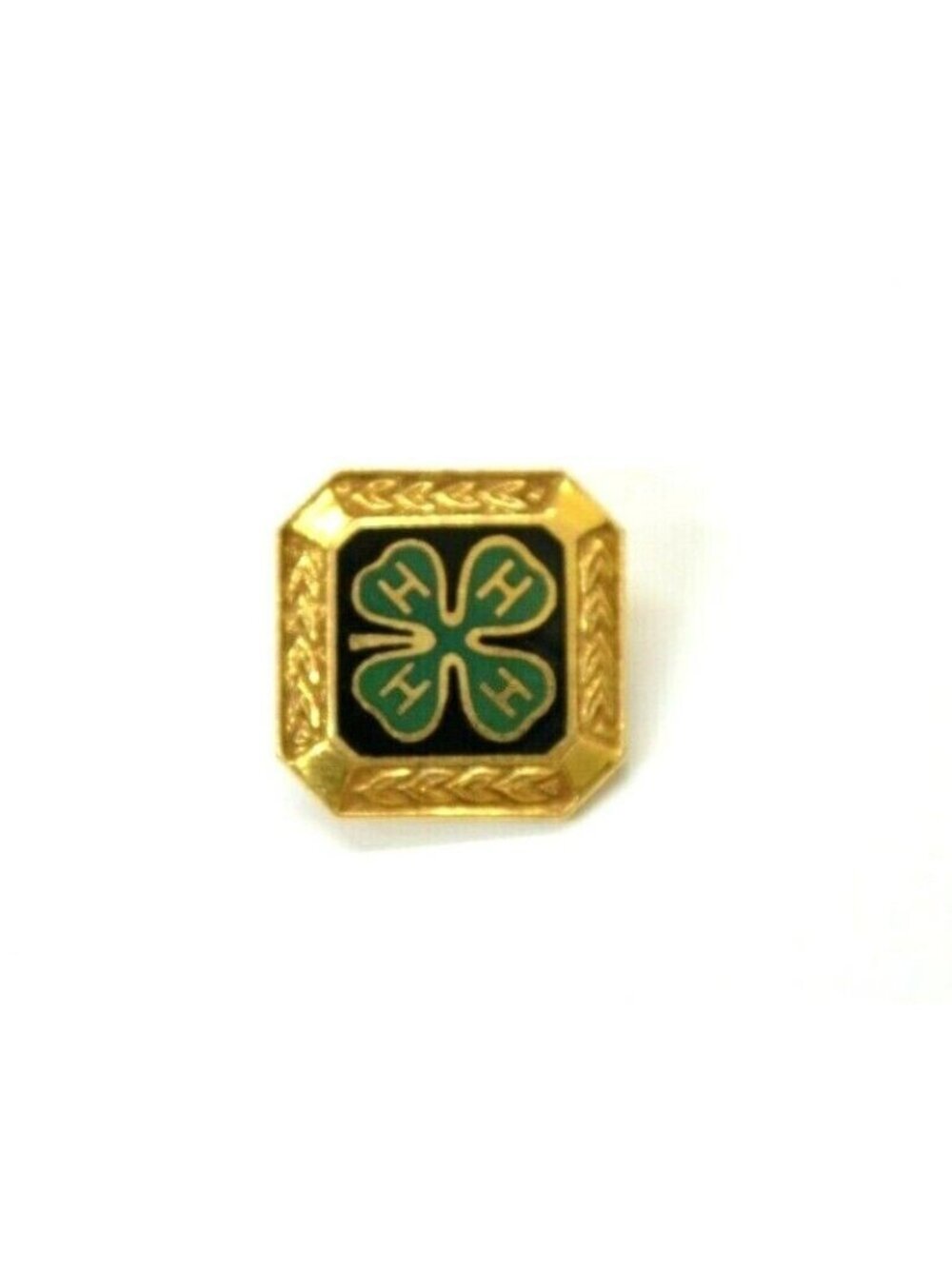 Vintage 4H Club Badge 1/20 10K Gold Filled Enamel Lapel Bat Badge Youth Developm